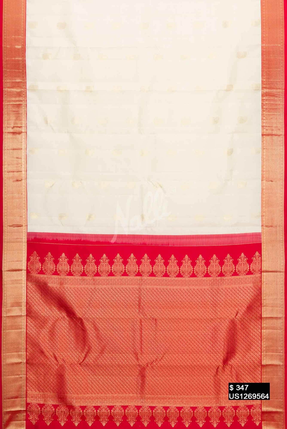Off White Kanchipuram Silk Saree