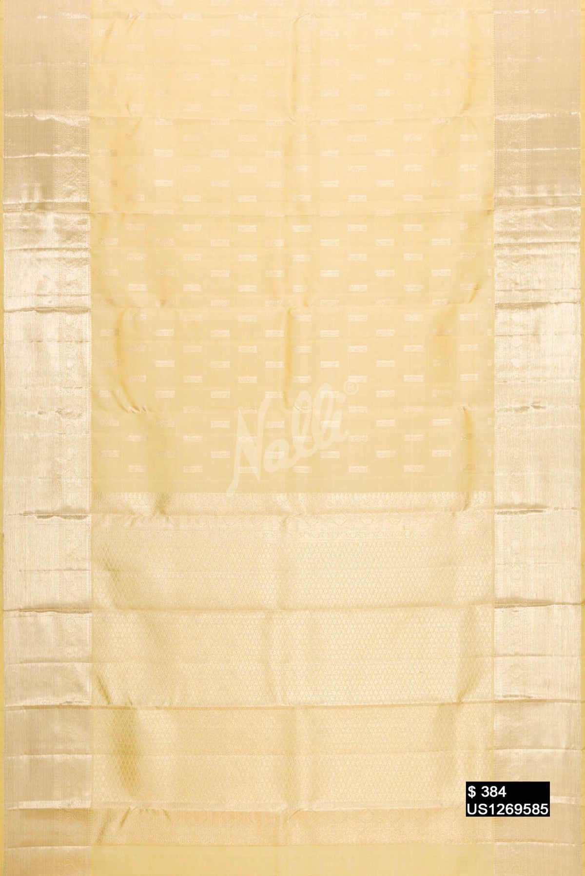 Lemon Yellow Kanchipuram Silk Saree