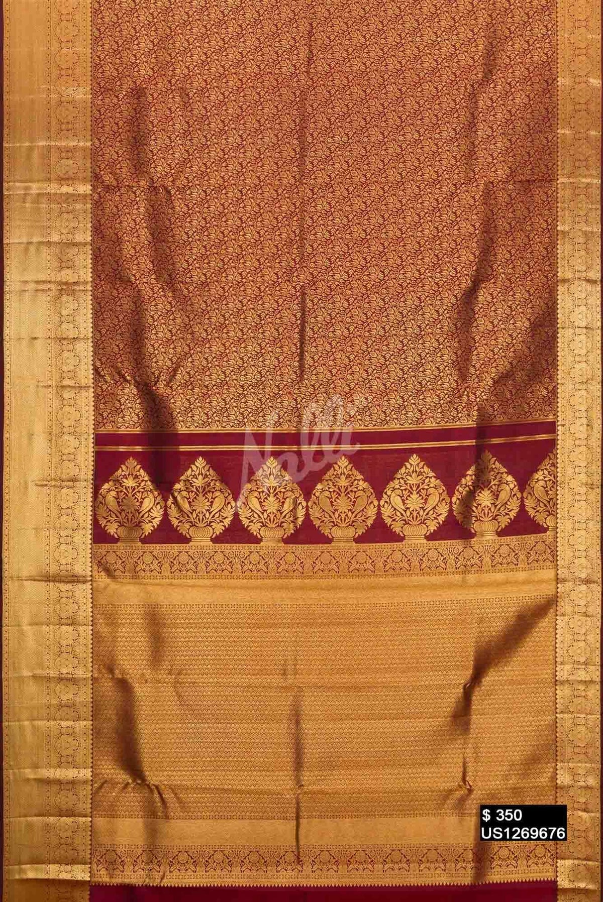 Maroon Kanchipuram Silk Saree