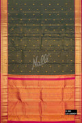 Bottle Green Kanchipuram Silk Saree