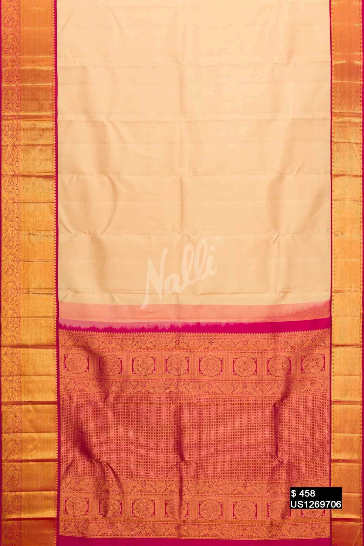 Sandal Kanchipuram Silk Saree