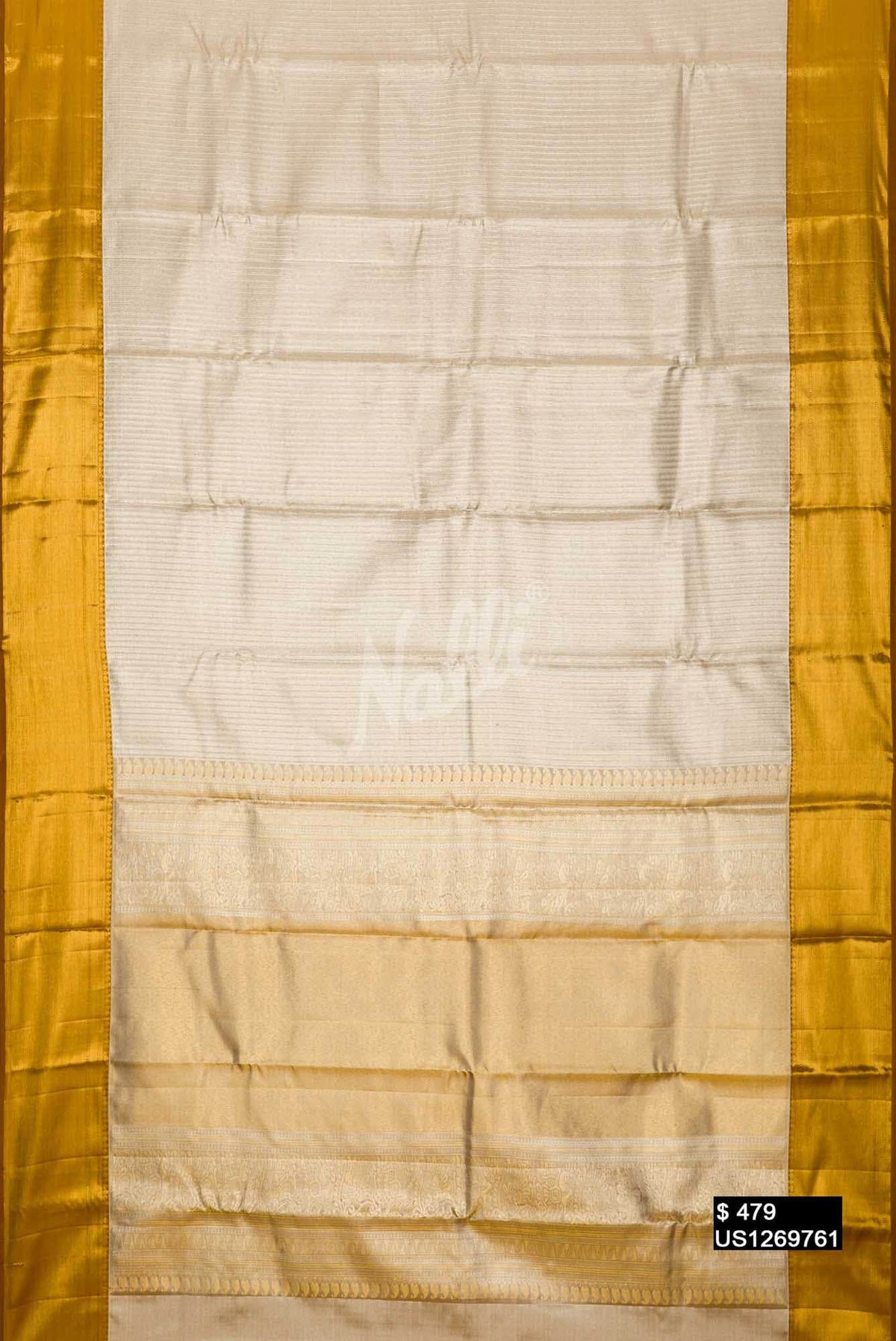 Silver Kanchipuram Tissue Silk Saree