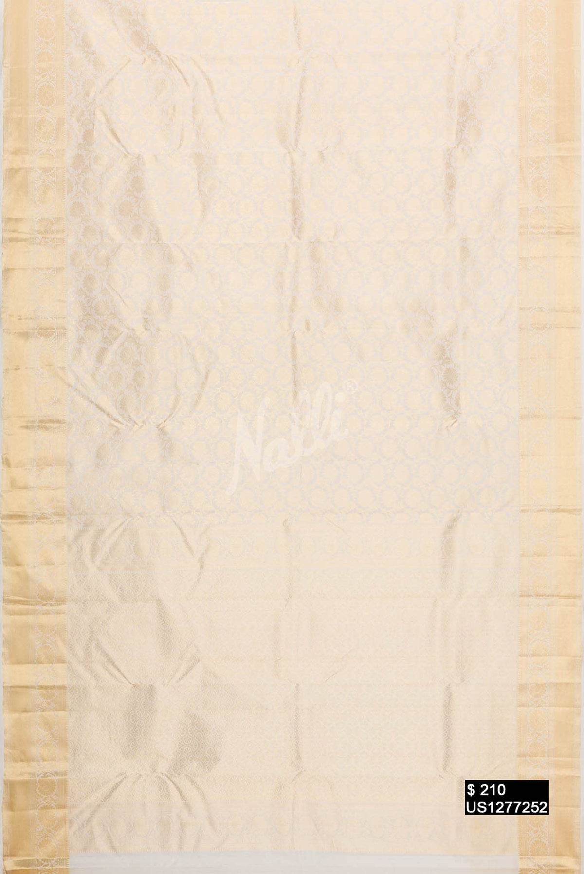 Off White Kanchipuram Silk Saree