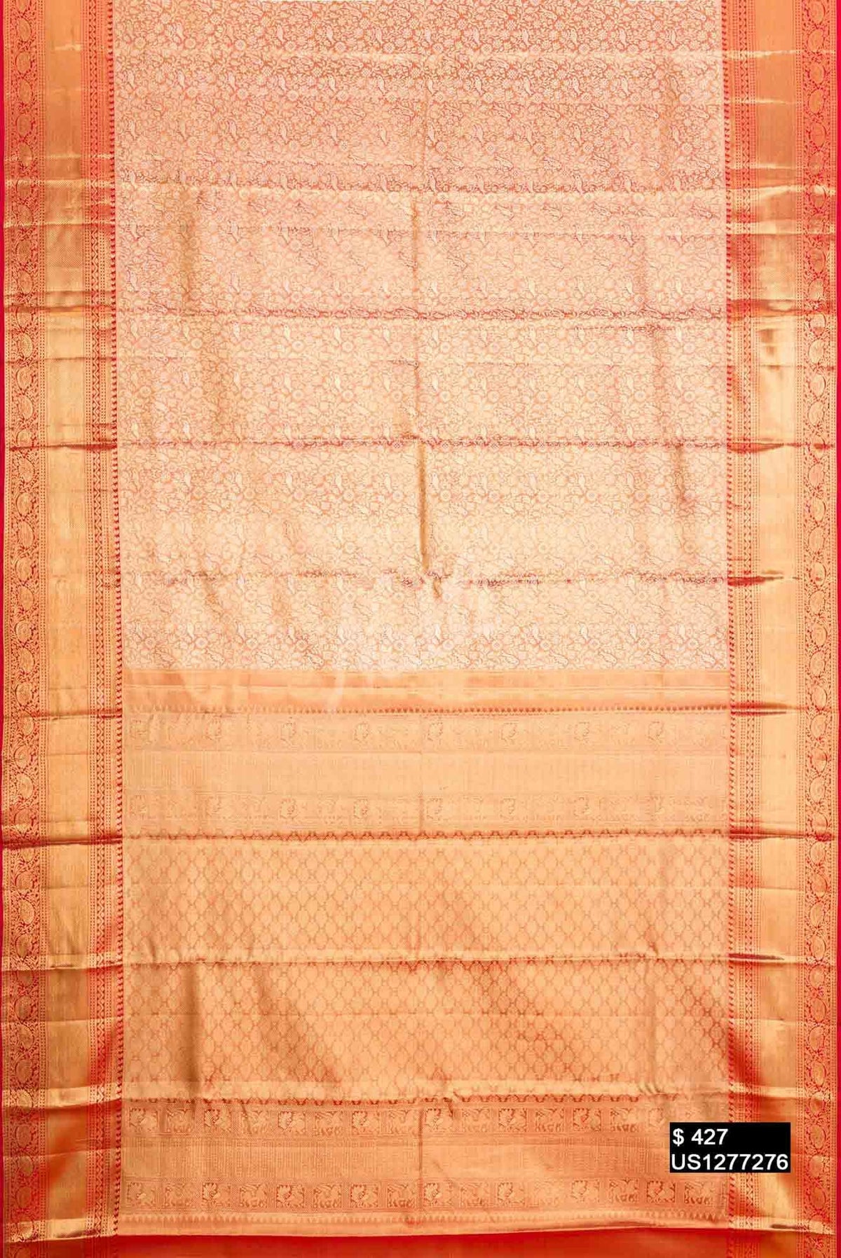 Red Kanchipuram Tissue Silk Saree