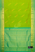 Parrot Green Kanchipuram Silk Saree