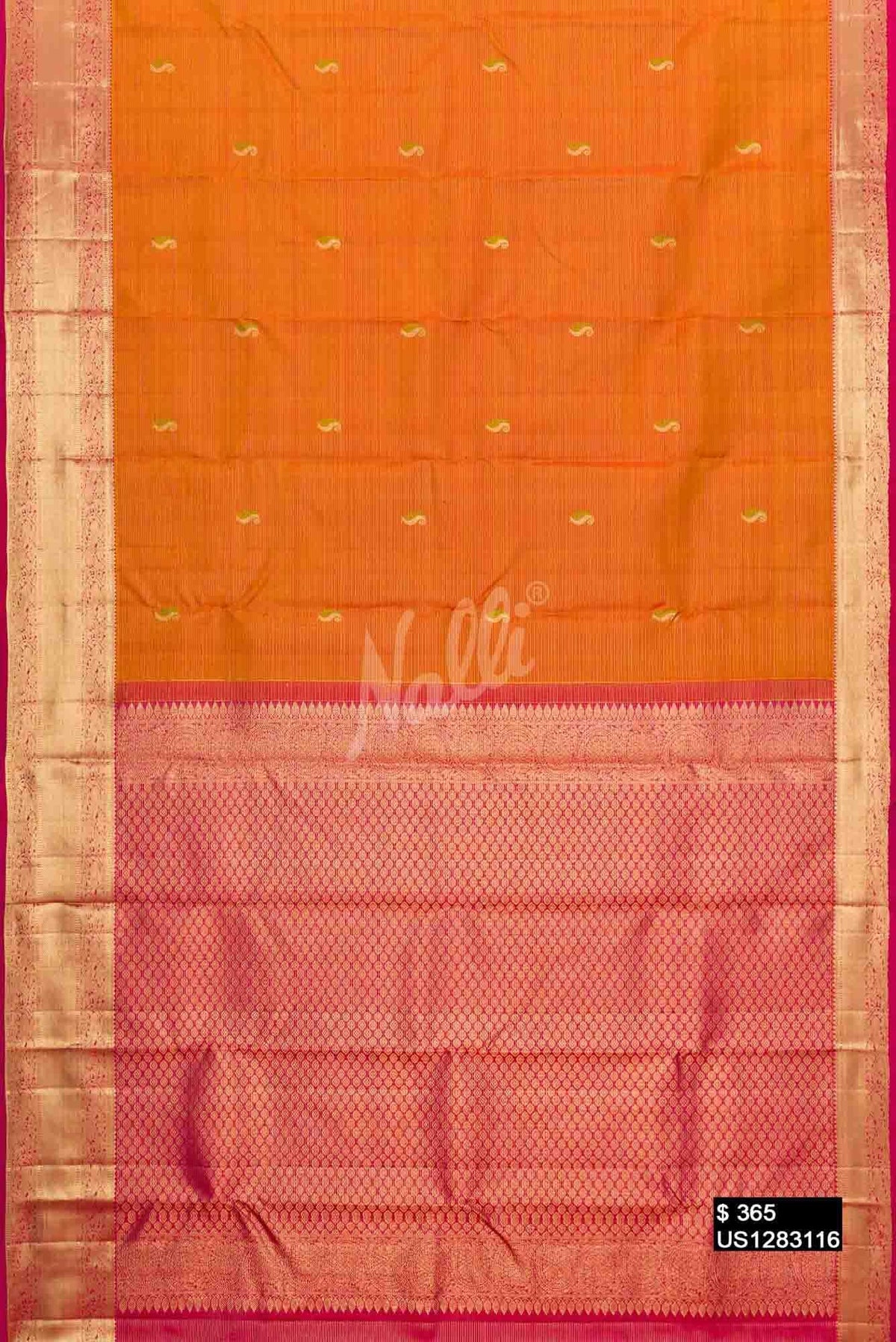 Mustard Kanchipuram Silk Saree
