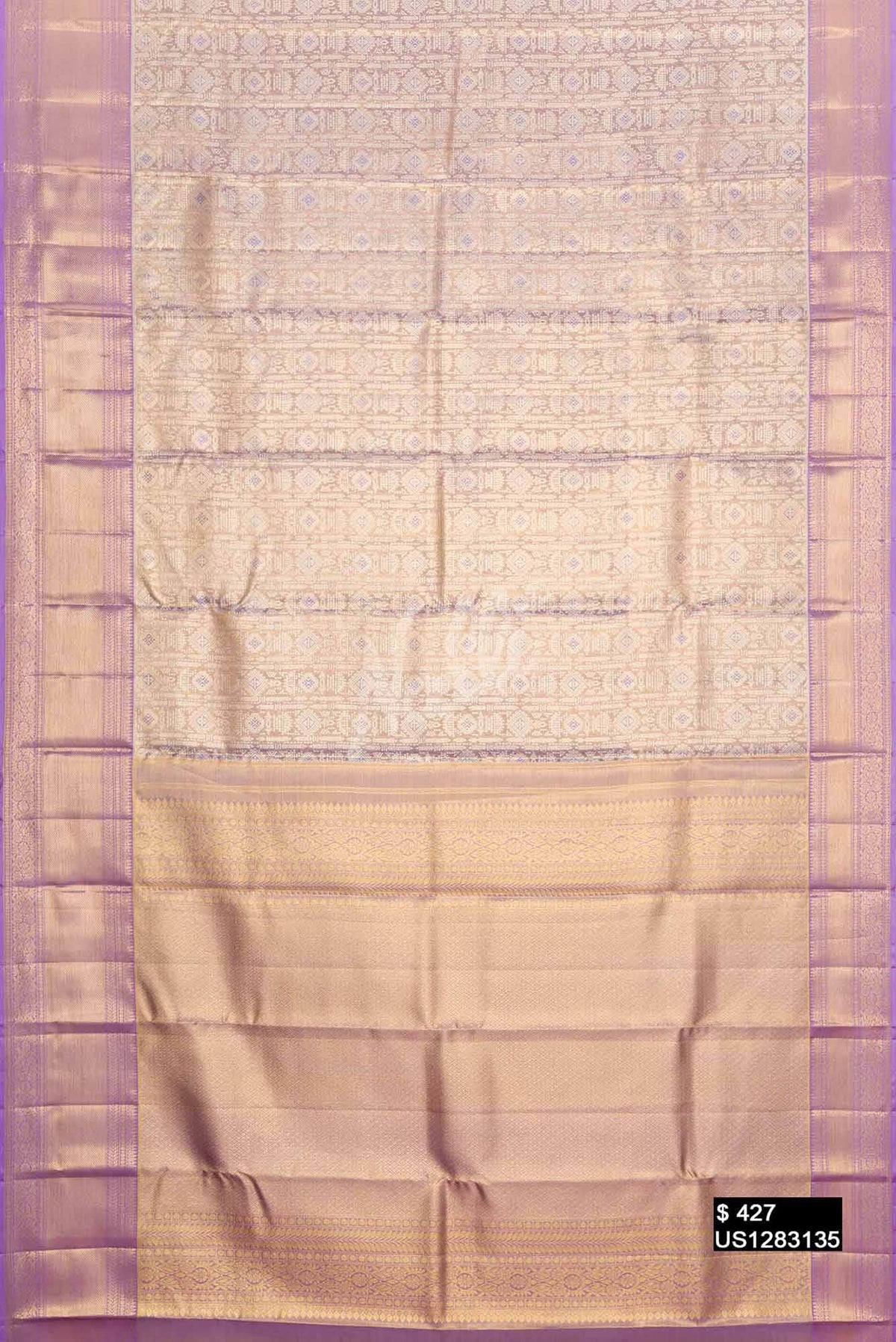 Lavender Kanchipuram Tissue Silk Saree