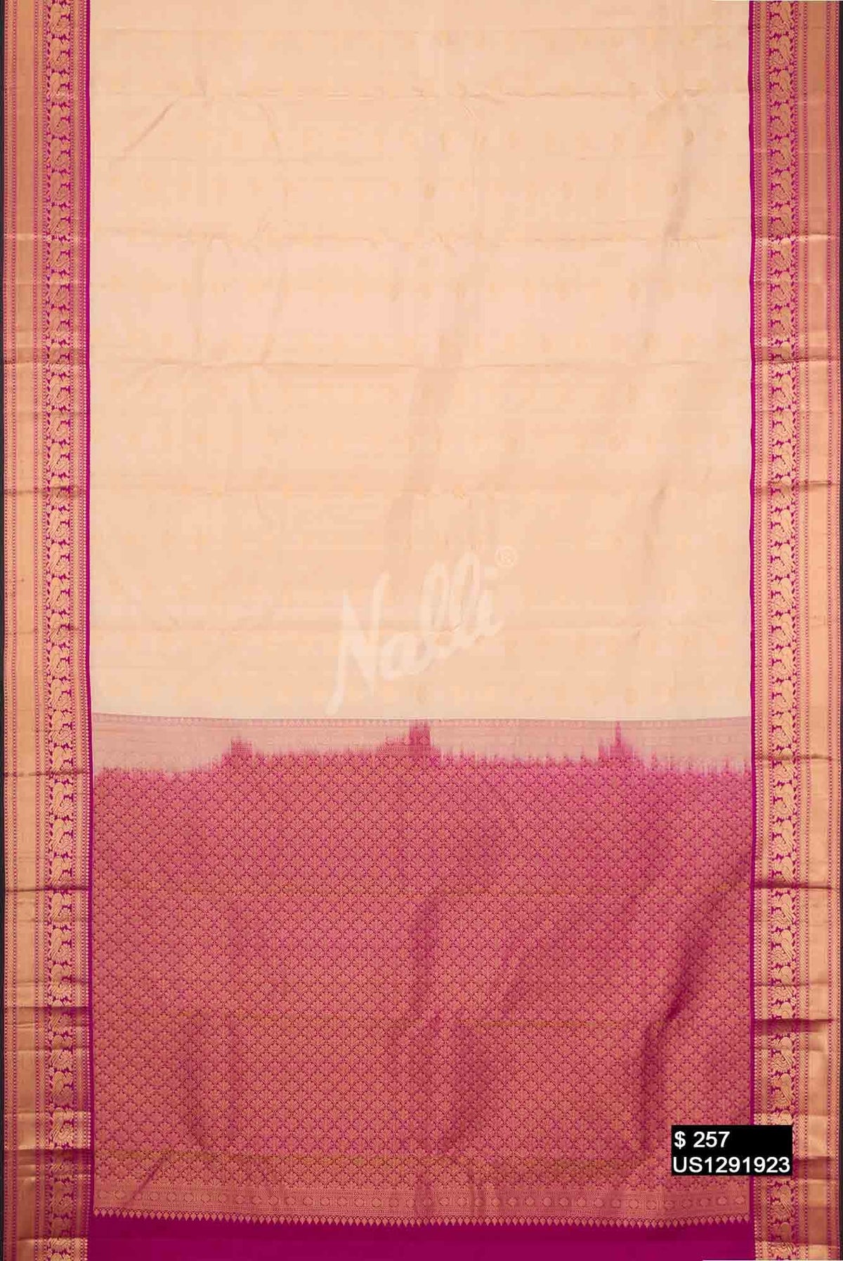Sandal Kanchipuram Silk Saree