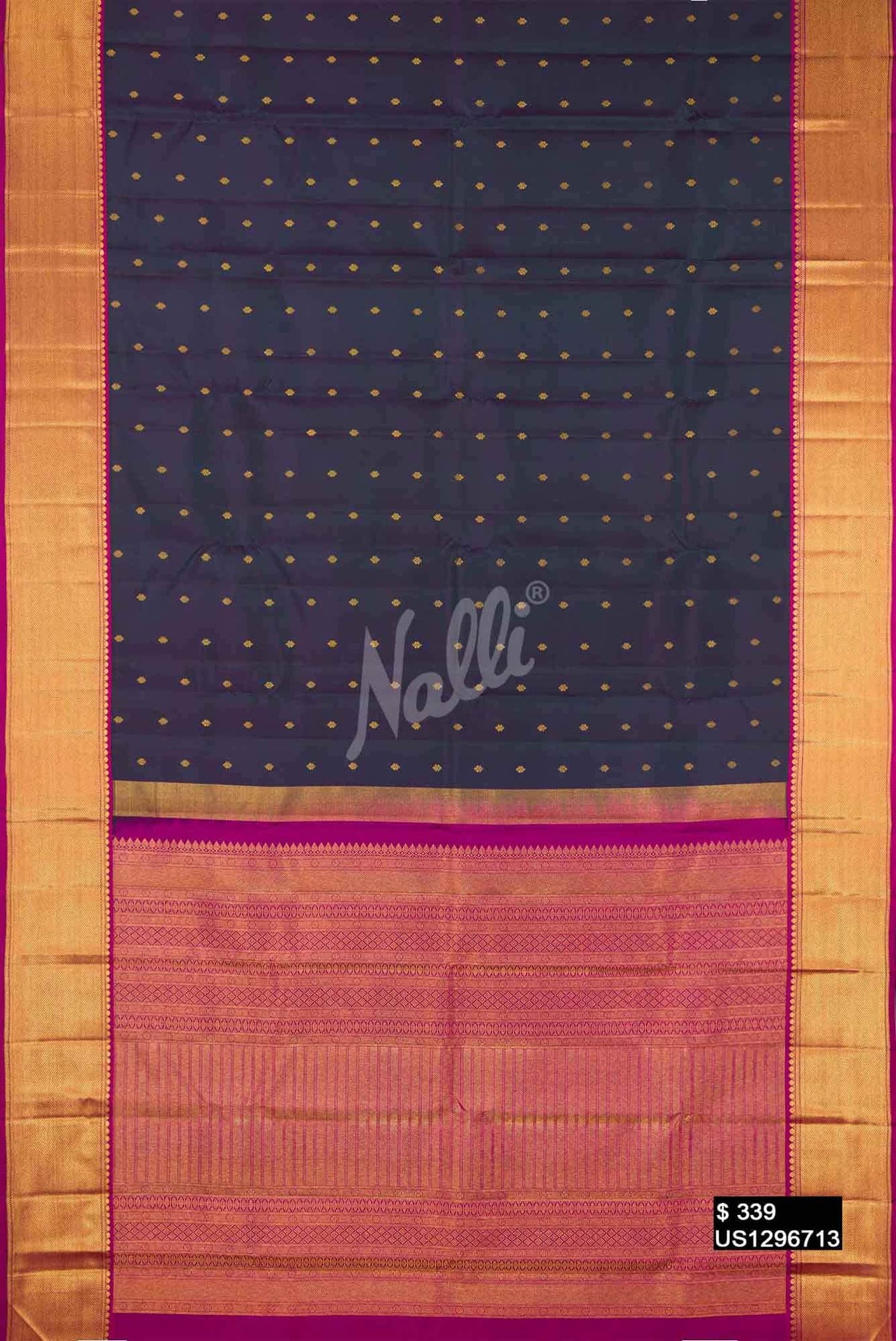 Peacock Blue Kanchipuram Silk Saree