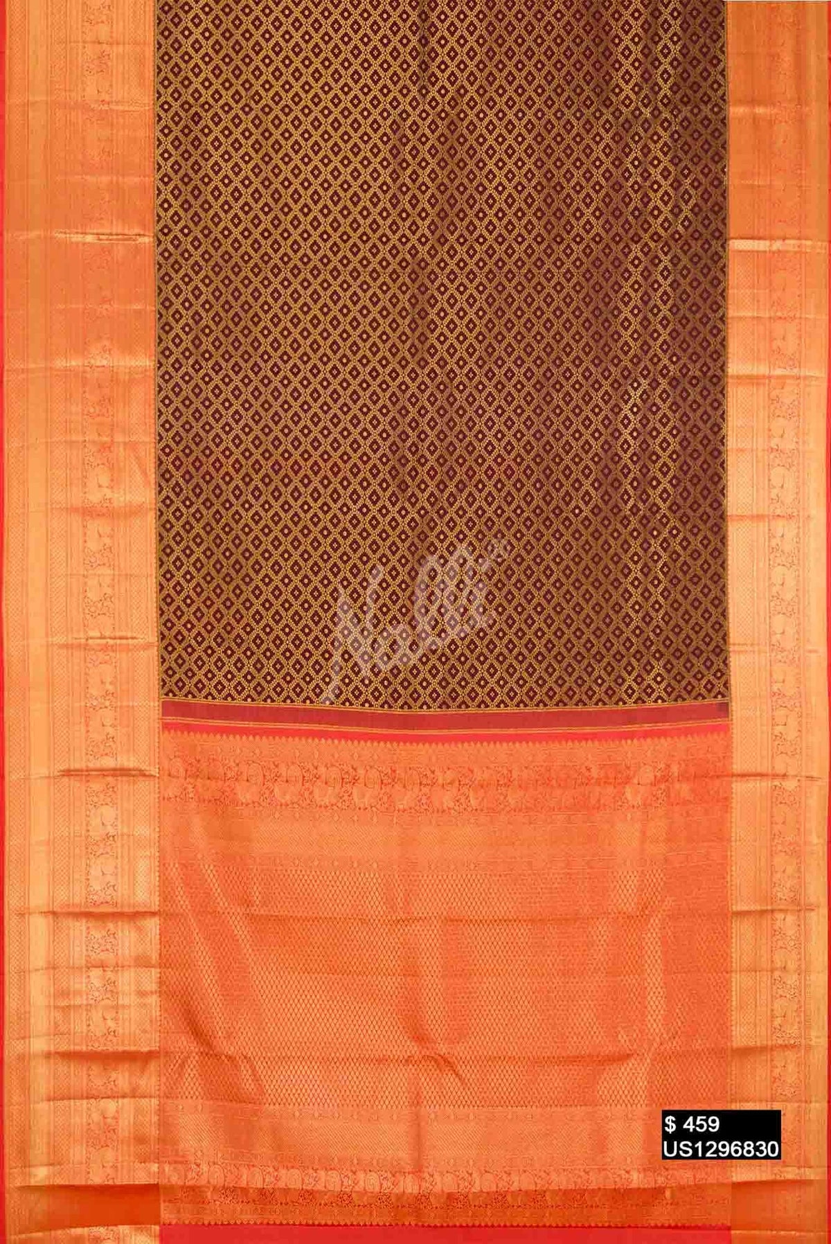 Maroon Kanchipuram Silk Saree