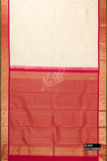 Off White Kanchipuram Silk Saree