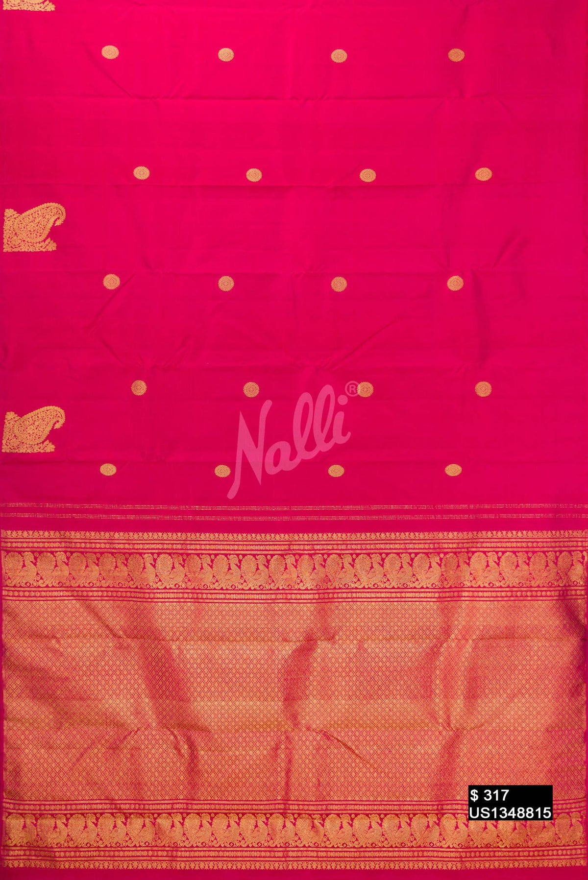 Dark Pink Kanchipuram Silk Saree