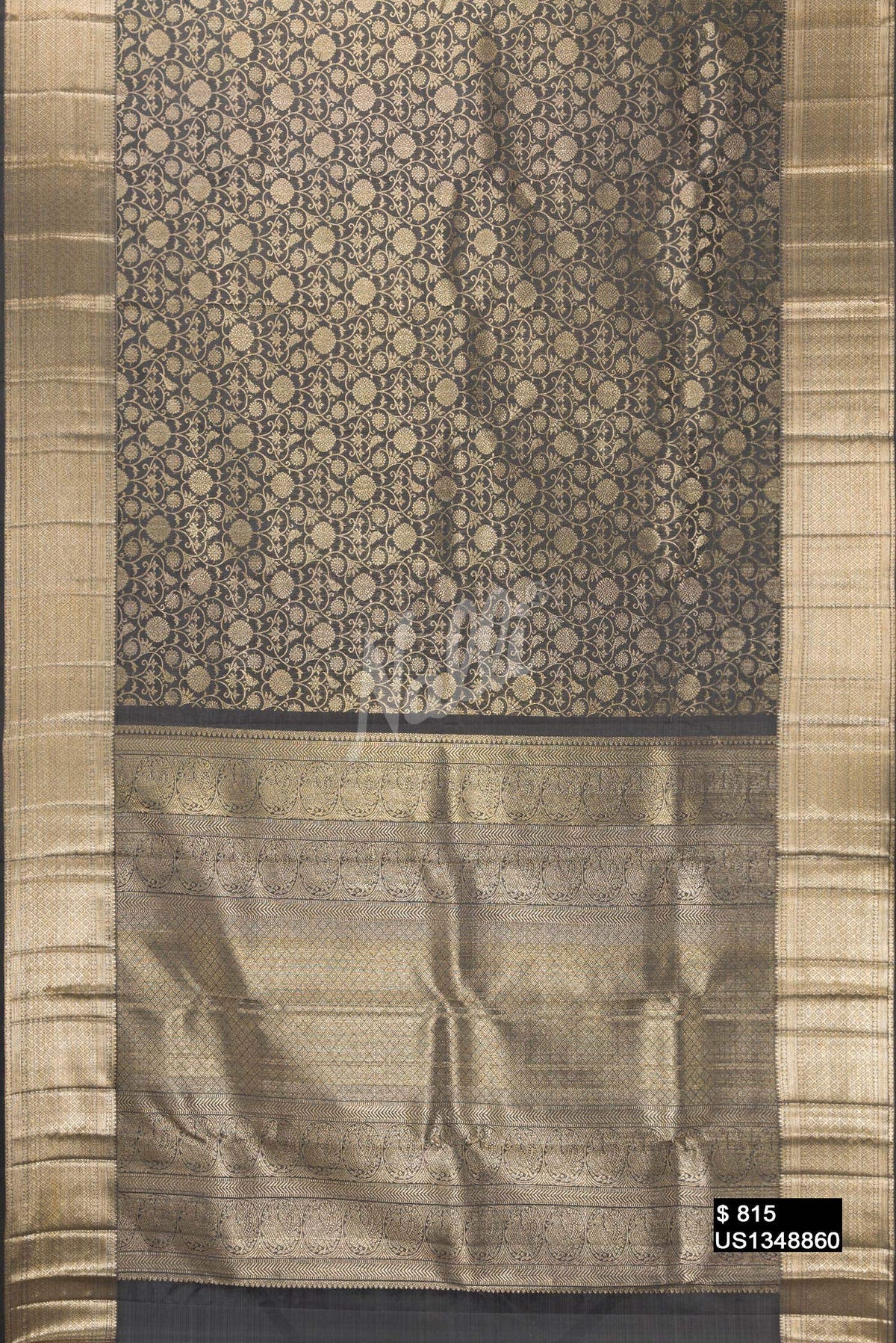 Grey Kanchipuram Silk Saree