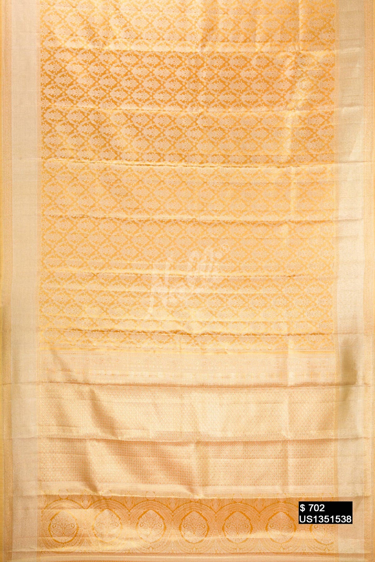 Golden Peach Kanchipuram Tissue Silk Saree
