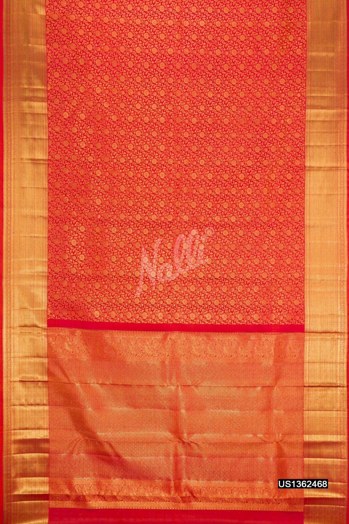 Orange Kanchipuram Silk Saree