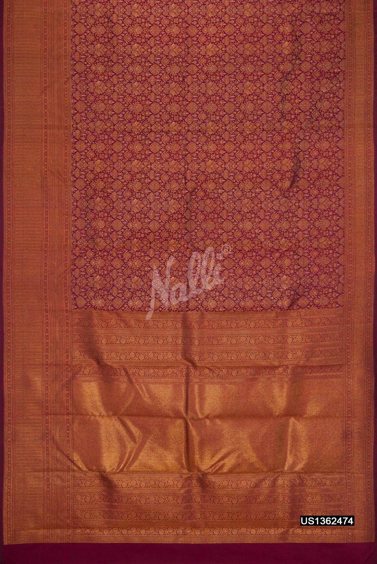 Maroon Kanchipuram Silk Saree