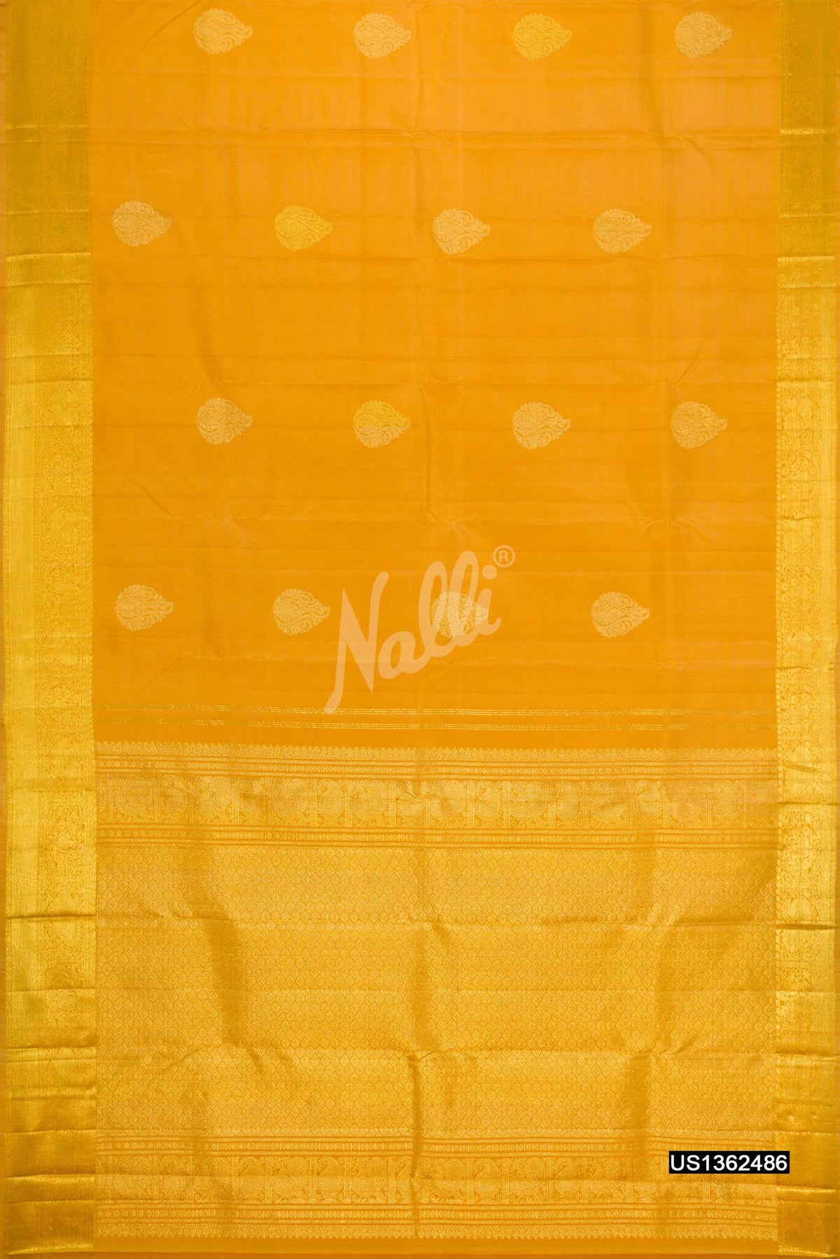 Mustard Kanchipuram Silk Saree