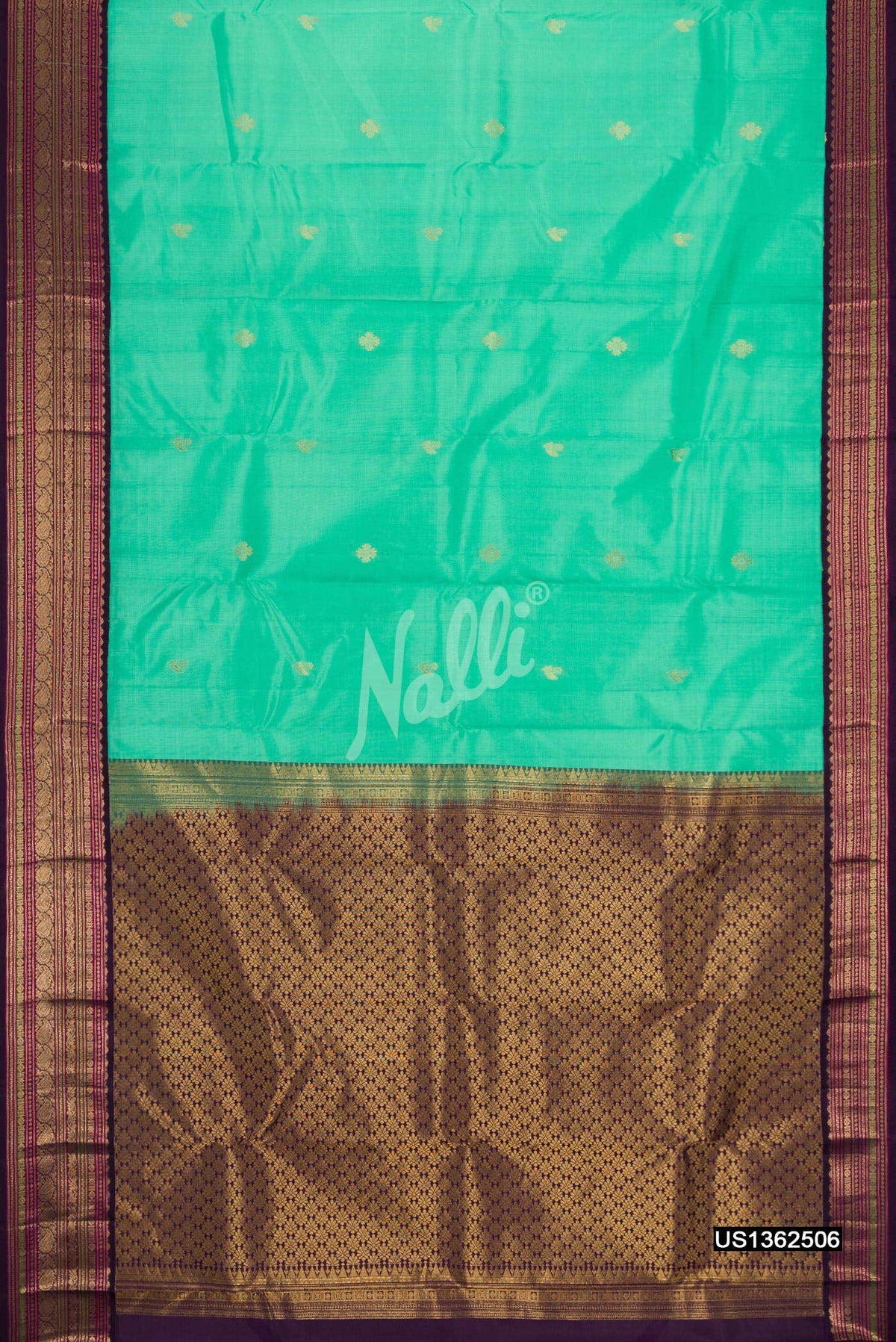 Sea Green Kanchipuram Silk Saree