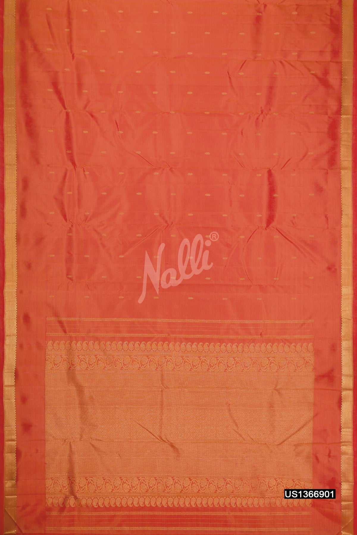 Orange Kanchipuram Silk Saree