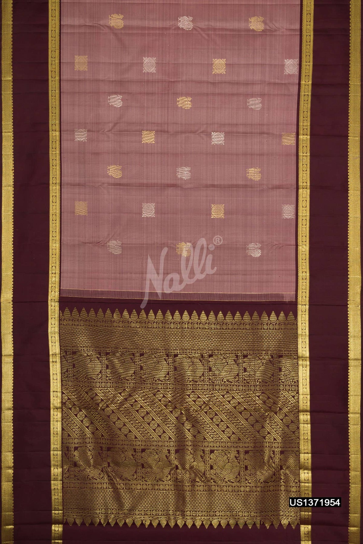 Brown Kanchipuram Silk Saree