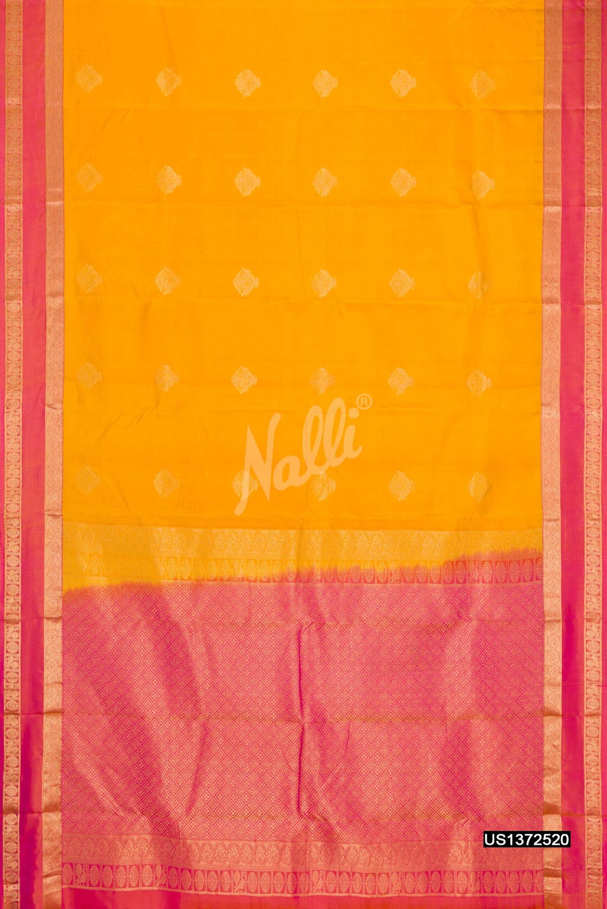 Mustard Kanchipuram Silk Saree